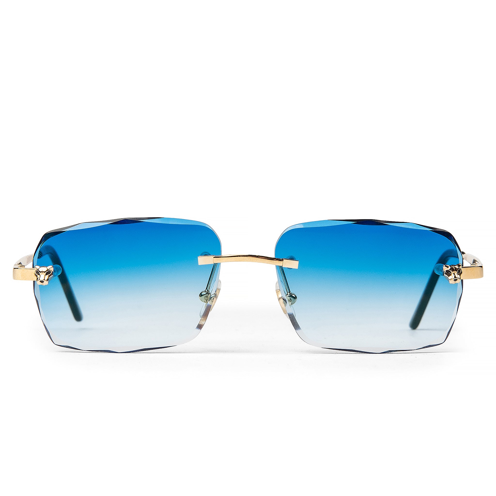 Image of Cartier Eyewear Custom CT0148O-001 Panthere De Cartier Rimless Sunglasses